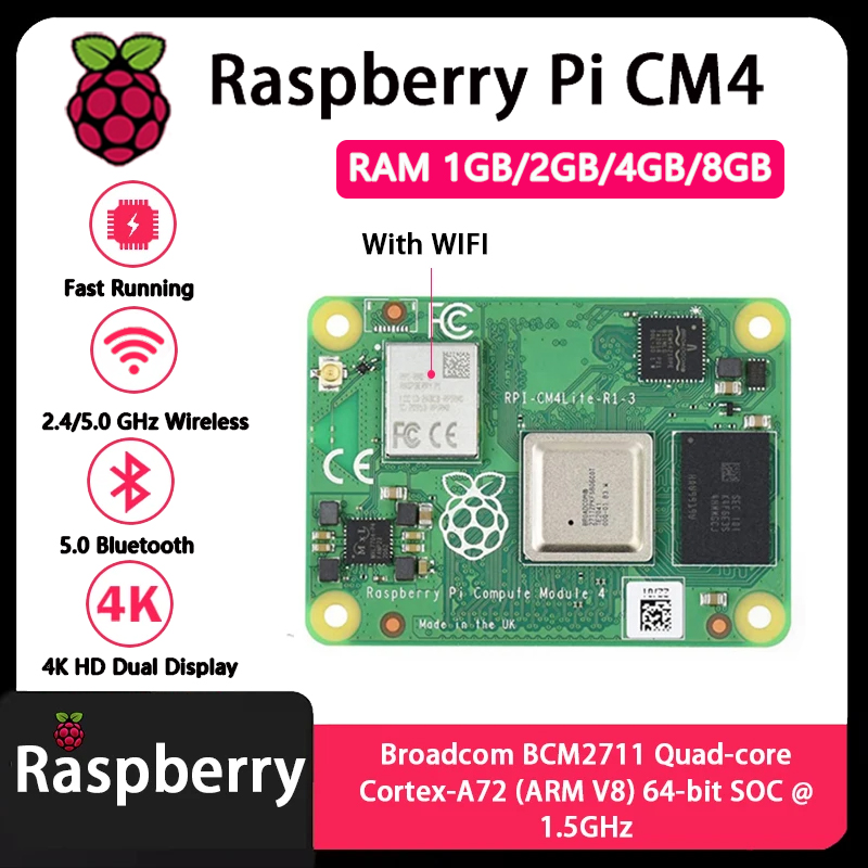 Raspberry Pi CM4 1GB/2GB/4GB/8 - Raspberry Pi Compute Module 4 8Gb 32Gb avaliação e preço