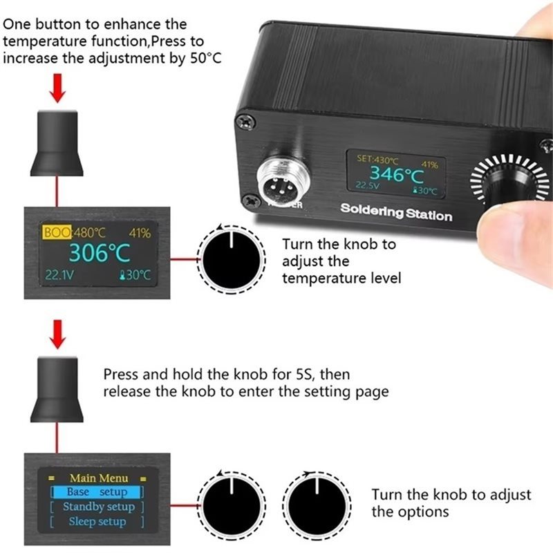 Estação de Solda Portátil B23B - Soldering Station T12 Oled avaliação e preço