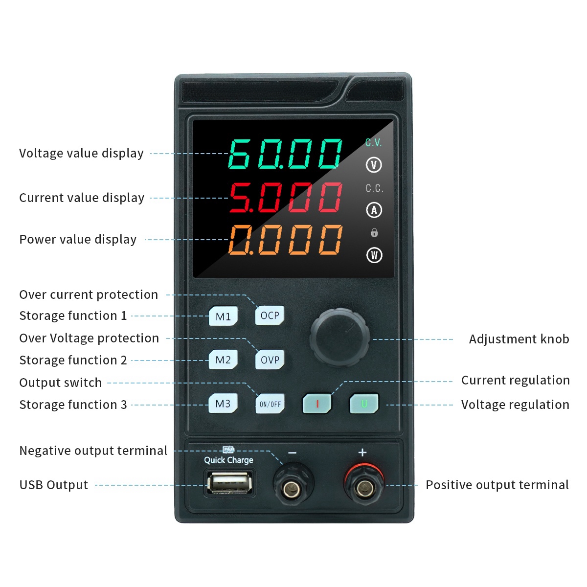 MYAMI-Banco ajustável programá - Programmable Dc Power Supply 60V 5A avaliação e preço